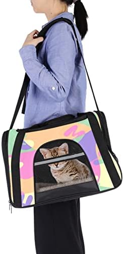 Saco de transportador de animais de estimação de cartas abstratas, mochila de mochila aprovada pela companhia aérea, bolsa respirável portátil de viagem macia para cachorros, gatos e animais pequenos