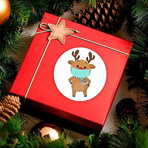 Adesivo para presente de decoração de Natal Férias 500 Postagens Postagens Rollo Presente 1 Casa de Natal Decoração de adesivos inchados animais