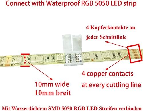 LITEELEK 10PCS RGB LED TRANHA CONECTOR DE TRANSPEÇÃO DE LED 4 PIN do conector LED Ribbon Ribbon Conector LED LED CLIP CONECTOR DE CONECTOR
