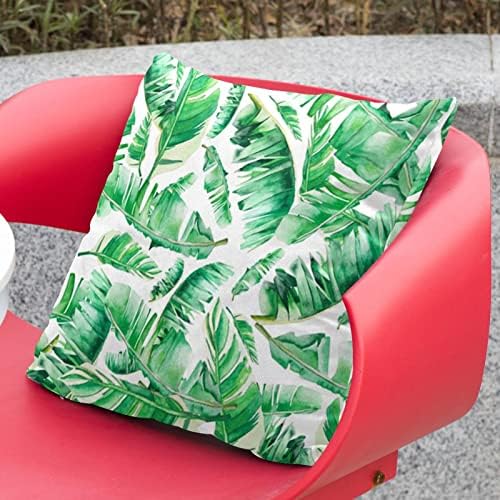 Conjunto VBFOFBV de 2 capas de travesseiros lombares, decorações suaves para decoração de fazenda em casa, cartoon moderno bananeira tropical folhas verdes