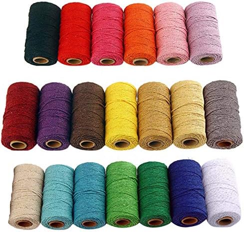 Macamer algodão cordão 2mm 109 jardas de algodão cor de corda de cor de artesanato para cabides de fábrica de artesanato diy