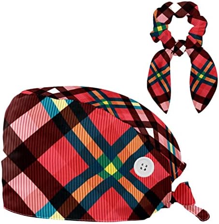 Chapéu de natal pinguim de inverno chapéu de lavagem ajustável com botões e cabelo arco -arco para enfermeiro e médico