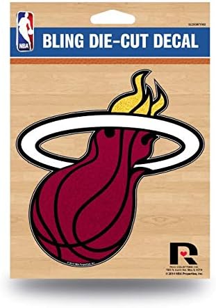 RICO NBA Heat Miami Bling Médio Dado Cut Decal Sports Acessórios automotivos de fãs, multicoloria, tamanho único