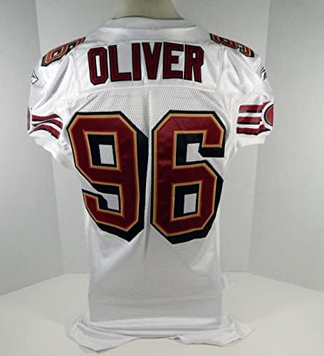 2007 San Francisco 49ers Melvin Oliver #96 Jogo emitido White Jersey DP08251 - Jerseys de Jerseys usados ​​na NFL não assinada