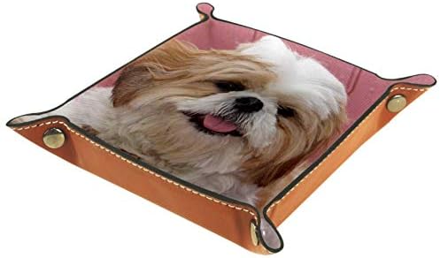 Lyetny Shih Tzu cachorro Organizador de cachorrinhos Bandejas de armazenamento Caixa de cabeceira Caddy Desktop Alteração