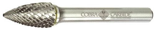 Cobra carboneto 10958 Micro grão Sólido Soldeira de árvore de árvore com extremidade pontiaguda, corte duplo, forma g sg-44, diâmetro
