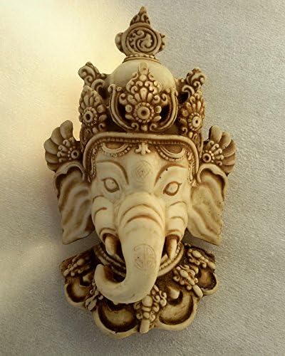 Craftvatika étnico artesanal de arte indiana parede pendurada de God Ganesha-Gganesha Wall Hanging Mask-Antique