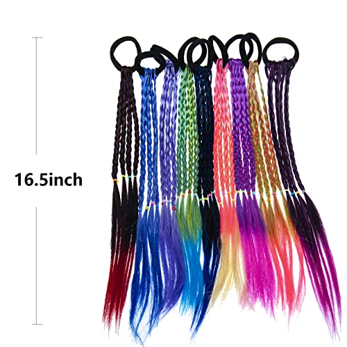 10 PCs Balas coloridas Acessórios de extensão de cabelo de menina com elos de borracha Rainbow trançado para calcedem