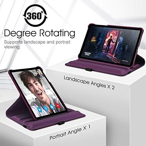 Caixa de rotação do Fintie para Samsung Galaxy Tab A 8.4 2020 Modelo Sm-T307, 360 graus Smart Stand Stand Protetive Tampa, roxo