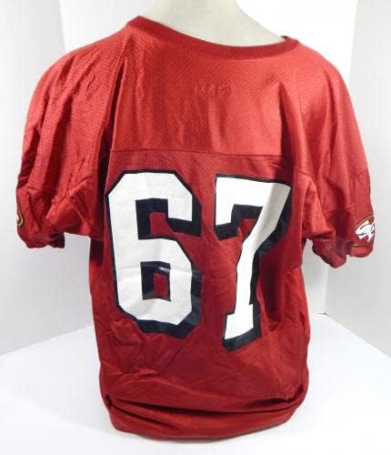 2002 San Francisco 49ers #67 Jogo emitido Jersey Red Practice 3x 09 - Jerseys de jogo NFL não assinado