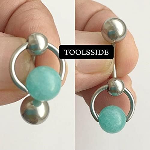 Toolsside Belly Buttle Ring com ite Stone - VCH jóias vertical capuz - anéis de barriga para mulheres - 14g Belly Butrinha anéis de aço cirúrgico de aço