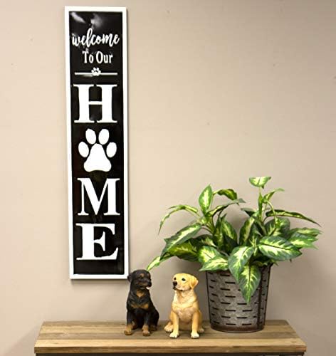 Showtime bem -vindo à nossa decoração de parede de animais de estimação em casa, sinal em relevo, decoração de casa interna,