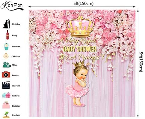 Princesa Royal Baby Chuveiro Cenário Flores Rosa Baby Chão de Casamento de Baby Casamento