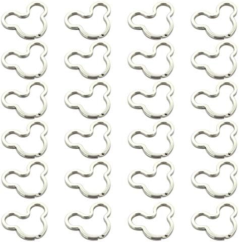24 PCS Anéis de corrente de chave de metal anéis de divisão plana DIY Chave para chaveiros, bolsas, fabricação de jóias