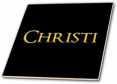 3drose Christi Nome popular feminino na América. Amarelo em preto - telhas