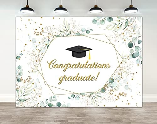 Ticuenicoa 7 × 5ft Graduação Caso -pano de fundo verde Parabéns Classe de pós -graduação de 2023 Parabéns Antecedentes para fotografia