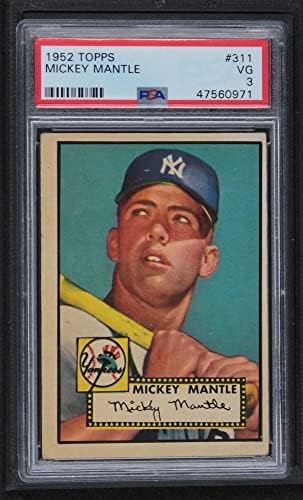 1952 Topps 311 Mickey Mantle New York Yankees PSA PSA 3.00 Yankees