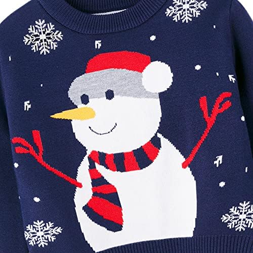 Criança bebê menino menino de natal sweater pullover boneco de neve malha malhas moletons de inverno casaco quente roupas