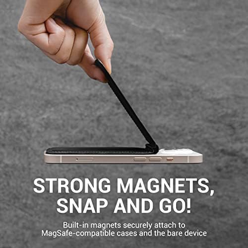 Titular do cartão MAGEASY Compatível com MagSafe - carteira magnética e kickstand ajustável, compatível com 6,1 e 6.7 iPhone 14 / iPhone 13 / iPhone 12, não para 5.4 de telefones - Snap Wallet, Black