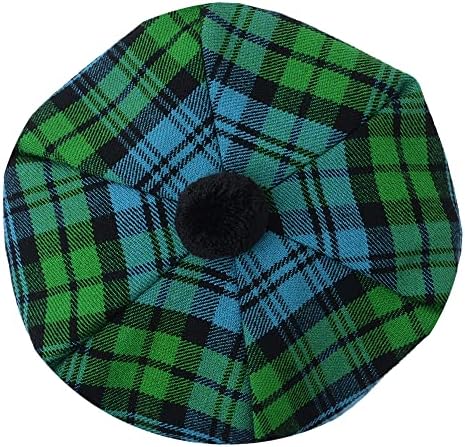 HAAUR SCOTTISH Tammy chapéu tradicional kilt tam o 'shatner acrílico lã plana capô vários tartanos com pompom