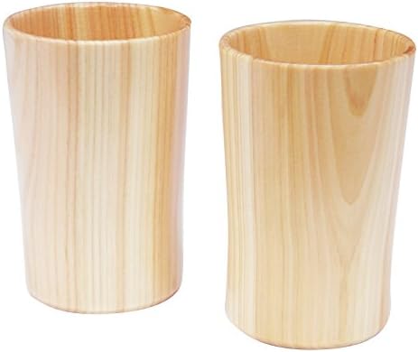 Wa-zakka um conjunto de 2 copos de cerveja Wodden, feitos de Hinoki Cypress japonês