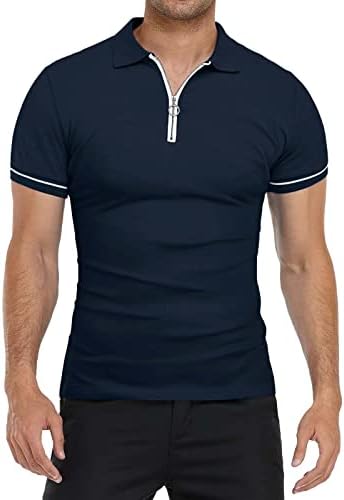 Camisetas de algodão Men Men Homem Casual Soild Zipper Top Camisa Turn Down Blouse Short Slave Top Slipper fofo