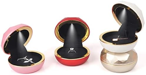 Caixa de presente sawqf para jóias caixa de anel de jóias LED LUZES BRIAÇÃO Organizador de anel de anel de contêiner