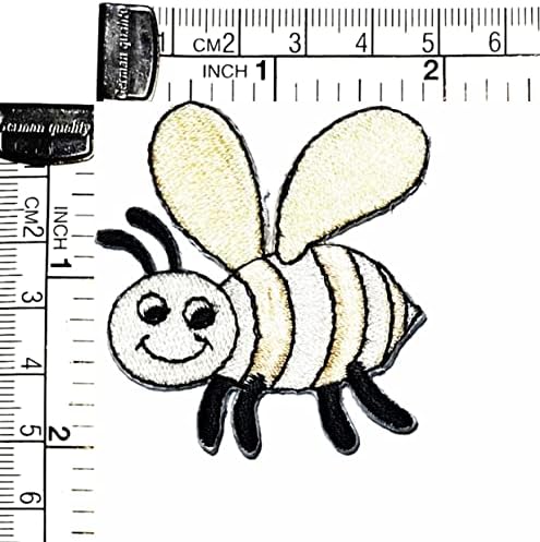 Kleenplus 2pcs. Little Bee Honeybee White Patch Cartoon Crianças Crianças Ferro em Patch Apliques Bordados Costura em Patch