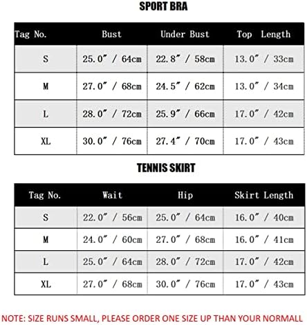 Saias de tênis feminino Sport Bra Conjuntos de sutiã de gola alta saia de golfe Skorts Um ombro de sutiã esportivo