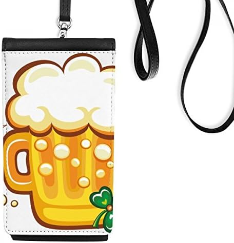 Cervo Amarelo Cerveja Irlanda S.Patrick's Polho de carteira do dia do dia pendurado bolsa móvel bolso preto bolso preto