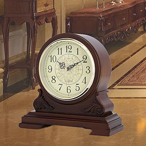 Relógio de mesa de madeira sólida uxzdx, relógio de mesa retrô, relógio de mesa de decoração em casa, relógio de madeira