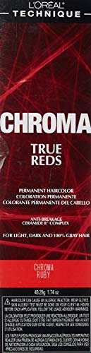 L'Oreal Paris Chroma Reds True Reds Permanente Cor, Chroma Ruby, 1,74 onça
