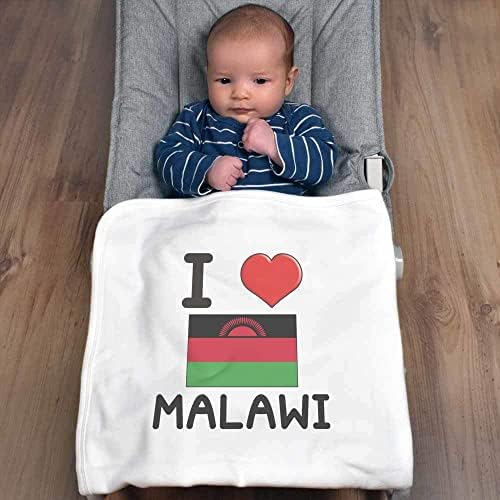 Azeeda 'eu amo Malawi' Cotton Baby Blain / Shawl
