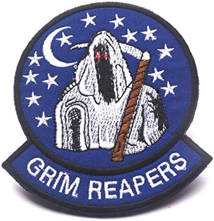 Área de ops preto da Força Aérea 51 4451st Grim Reapers Militar Patch Fabric Fabric Badges Patch adesivos táticos para roupas com