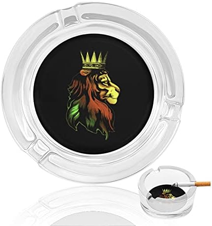 Rastafarian Lion Cigarettes fumantes de vidro cinza bandeja de cinzas para decoração de mesa para o escritório em casa