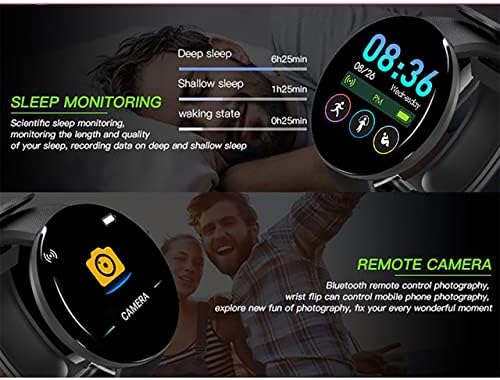 Relógio inteligente da moda, 1,44 polegada com rastreadores de atividades de sono com frequência cardíaca e smartwatches, compatíveis com telefones Android iOS, relógio inteligente para homens e mulheres