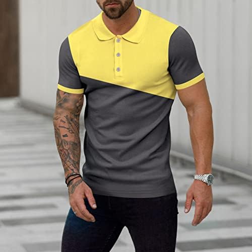 2023 Novos homens de verão moda moda macia lapel colorida combinando com manga curta camiseta de camiseta longa com mangas compridas