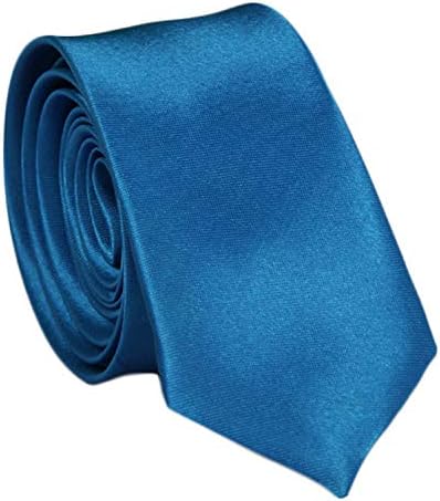 Andongnywell Men e feminino Microfiber sólido de cor de cetim gravata magra de largura magra de laços multicoloridos