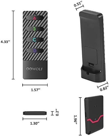 Oowolf Key Finder, localizador de item de RF Anti-perdido Finder Rastreador de Item Litador Alto Som de Bipe com 4 receptores