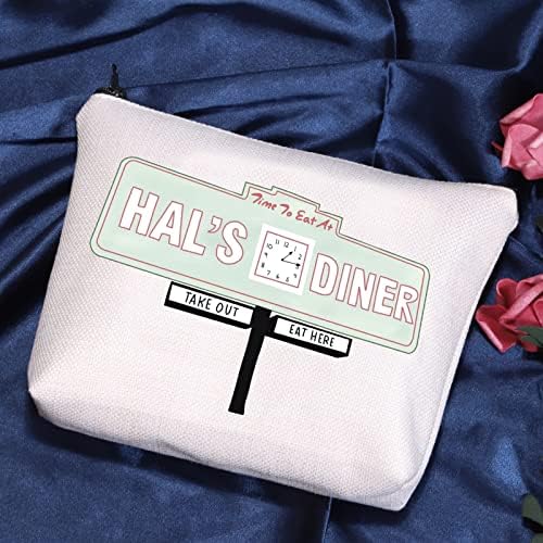 Pofull Movie Inspired Gift Time para comer no Hal's Diner Zipper bolsa Bolsa Cosmética Cinderela História Presente