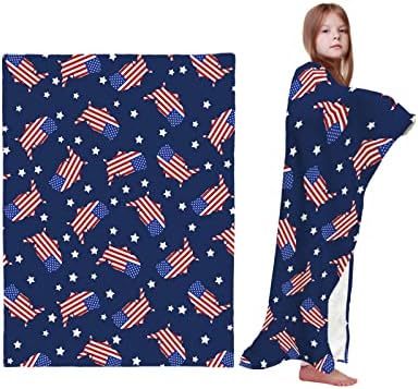 Clante de bebê macio de bebê macio macio para meninos para meninos Independence Day Star USA Map Area Kids Clanta cobertor Fluffy Cozy Fleece Blanket - Berço leve de berço 50 x60 grande