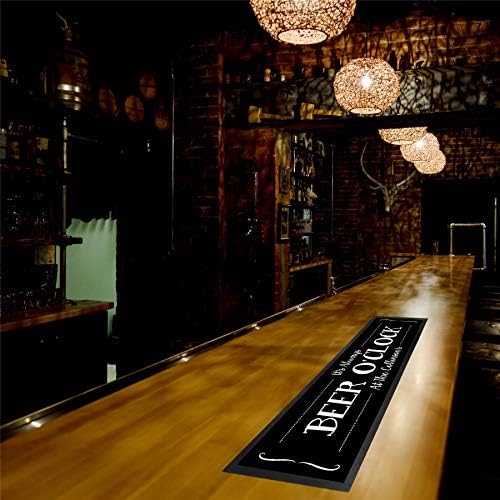 Mat de corredor de bar personalizado - Presentes de cerveja de novidade para bares domésticos - Cerveja O'Clock