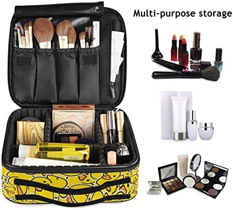Caixa de maquiagem de viagem Leideawo Caixa de bolsa cosmética Grande organizador de armazenamento com divisores removíveis e