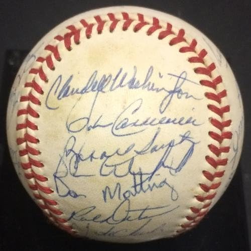1988 Equipe Yankees assinou beisebol 24 Auto Billy Martin Winfield Mattingly Coa - Bolalls autografados