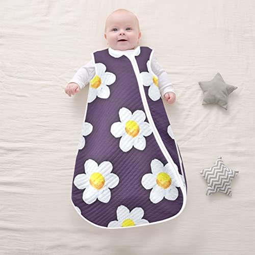 Vvfelixl UNisex Daisy Flowers Saco de dormir bebê, cobertor vestível de bebê, saco de sono para crianças, terno de sono para