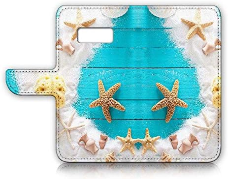 Para Samsung S10+, para Samsung Galaxy S10 Plus, capa de capa de carteira de flip -flip, A24251 Starfish do mar de praia