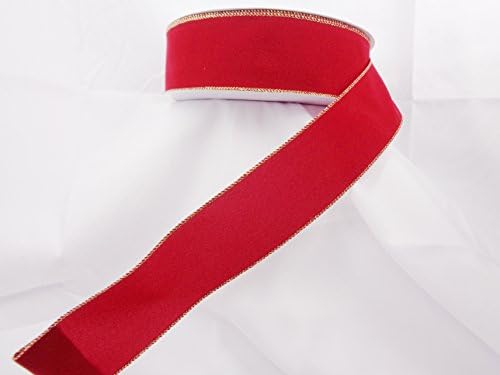 Berwick Offray DWI Value Velvet Ribbon-2-1/2 largura x 50 jardas de fita vermelha/ouro