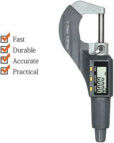 Micrômetro digital GFDFD 0-25mm Micrômetro externo eletrônico externo 0,001mm Micro-calibre de profundidade de alta precisão