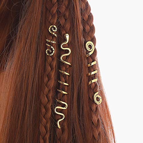 Bobinas de cabelo em espiral punhos para tranças - 3 PCs Gold Snake Hair Bobs para Dreadlock Hair Braiding Accessories