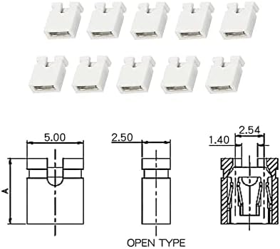 California Jos 20 PCs Jumper Caps Kit de 2,54mm Moldura de circuito padrão Blocos de pino de conexão de curto -circuito para